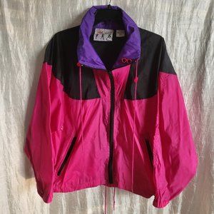 Vintage Pink  wind breaker jacket Adult sz M